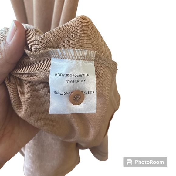 NWT Morning Mist Button Down Short Sleeve Slinky Shirt Maxi Dress‎ in Beige - Picture 7 of 7